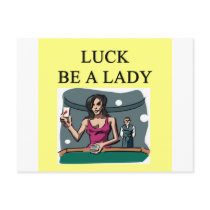 luck be a lady gambler design postcards