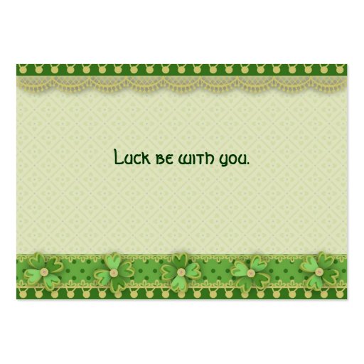 Luck Charm Gift Tag Business Card (back side)
