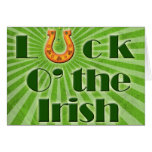 Luck o the irish , horse shoe cards