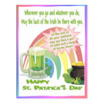 Luck of The Irish Pot of Gold, Rainbow, Green Beer Post Card