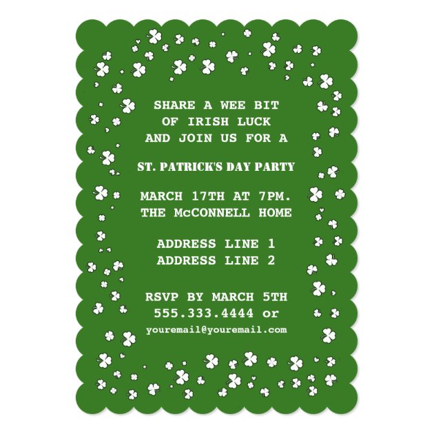 Luck of the Irish. St. Patrick's Day Invitations