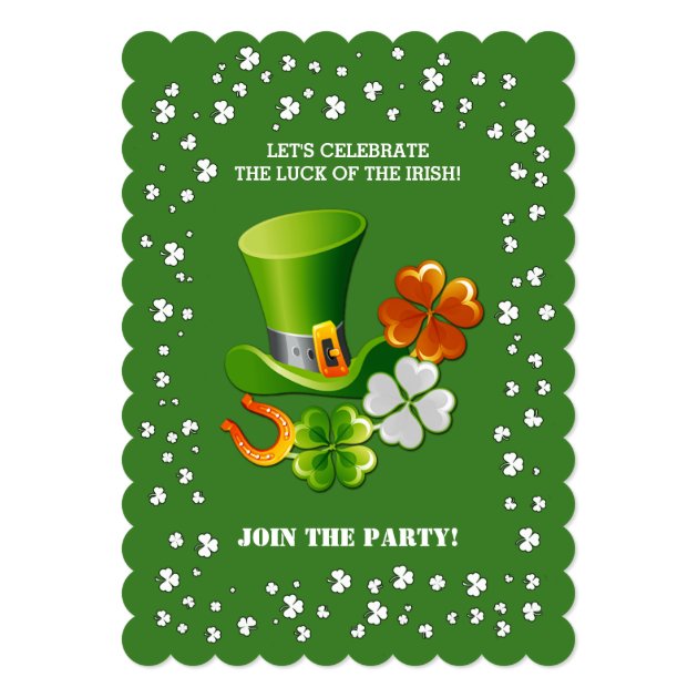 Luck of the Irish. St. Patrick's Day Invitations (front side)