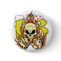 Lucky 13 Dice and Skull buttons