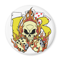 Lucky 13 Dice and Skull magnets