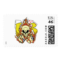 Lucky 13 Dice and Skull Stamps