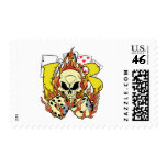 Lucky 13 Dice and Skull postage