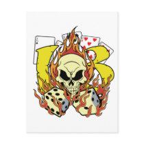 Lucky 13 Dice and Skull postcards by thomascarlson Lucky 13 Dice and Skull postcards