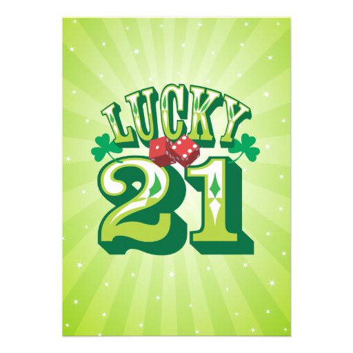 Lucky 21 - Custom Birthday Party Invitation