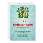 Lucky 30 Party Invitation on Blue