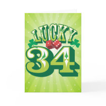 Lucky 34 Birthday Card