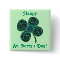 Lucky 4 Leaf Clover buttons