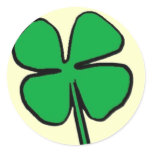 Lucky 4 Leaf Round Stickers