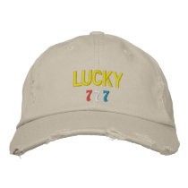 Lucky 777 Embroidered Hat embroidered hats by imperfectiomism Lucky 777 Embroidered Hat embroidered hats