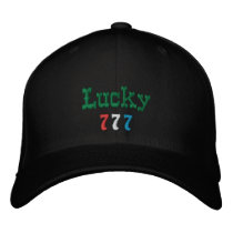Lucky 777 Embroidered Hat embroidered hats by imperfectiomism Lucky 777 Embroidered Hat embroidered hats
