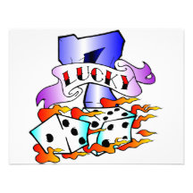 Lucky 7 w/ Dice Personalized Invitation