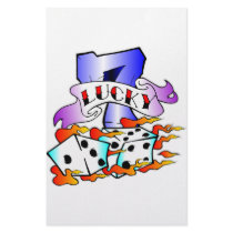 Lucky 7 w/ Dice Stationery Paper
