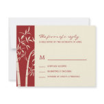 Lucky Bamboo Wedding RSVP Card - Red Custom Invite