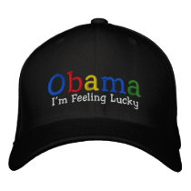 Lucky Barack Obama Embroidered Hat embroidered hats by yes_we_did Lucky Barack Obama Embroidered Hat embroidered hats