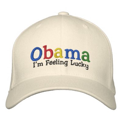 Lucky Barack Obama Embroidered Hat by yes_we_did