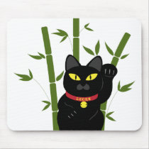Lucky Black Cat mousepads