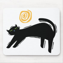 Lucky Black Cat mousepads