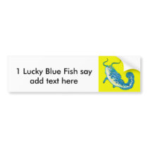 Lucky Blue Fish 1 bumper stickers