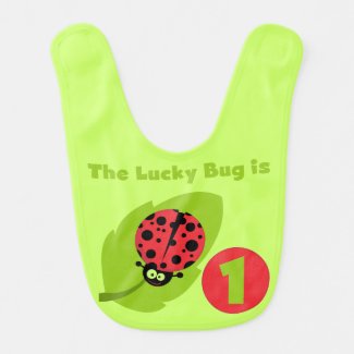 Lucky Bug 1st Birthday Bib