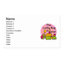Lucky Bug Cupcake 1st Birthday Tshirts and Gifts Business Card Templates