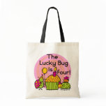 Lucky Bug Cupcake 4th Birthday T-shirts and Gifts Tote Bag