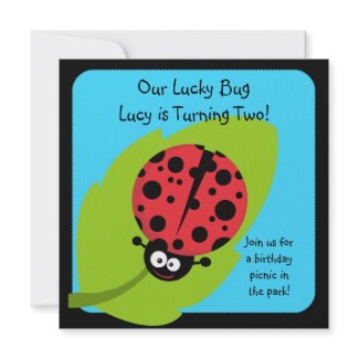 Lucky Bug Customized Birthday Invites invitation