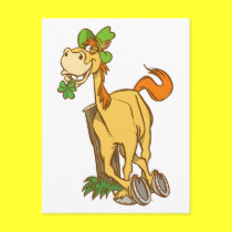 Lucky Cartoon Horse on St Patrick's Day postcard