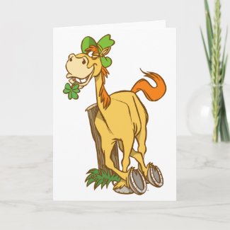 Lucky Cartoon Horse-St Patrick's Day greeting card card