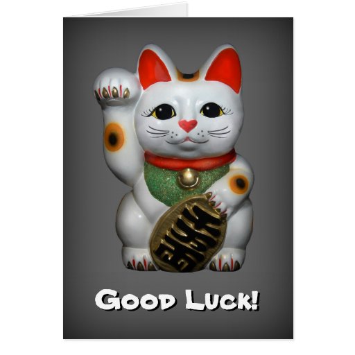 Lucky Cat Good Luck Card Zazzle