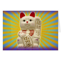 Lucky Cat Japanese Good Luck Waving Cat Cards