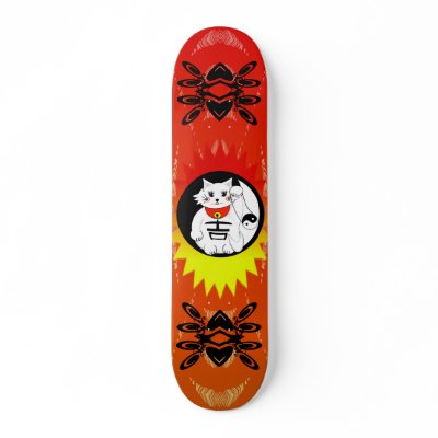 Lucky Cat  - Maneki means beckoning and neko means Skateboard by samack