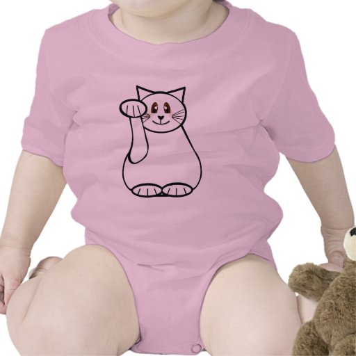 Lucky Cat- Maneki Neko - Beckoning Cat Tee Shirt