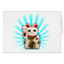 Lucky Cat (Maneki-neko) Greeting Card