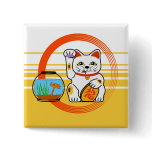 Lucky Cat. Unlucky Fish Buttons