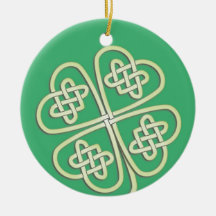 Lucky Celtic Clover Round Ornament