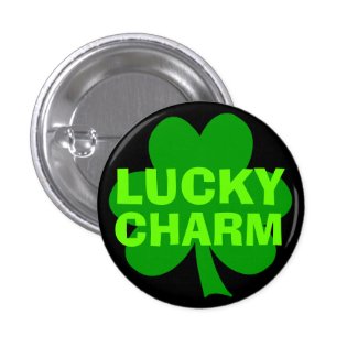 Lucky Charm Green Shamrock Button