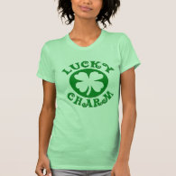 Lucky Charm Irish Four Leaf Clover T-Shirt, Ladies