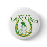 Lucky Charm Leprechaun Button