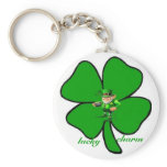 Lucky charm Leprecon clover keychain