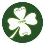 Lucky Chess Day Classic Round Sticker