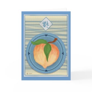 Lucky Chinese Peach New Year Card card