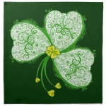 Irish Shamrock Lucky clover filigree cloth napkins
