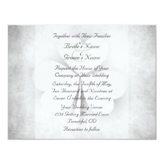Lucky Clover Grey White Green Orange Irish Wedding 4.25x5.5 Paper Invitation Card