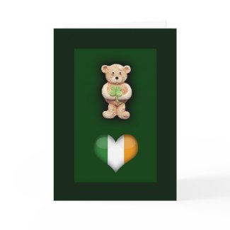 Lucky Clover Teddy Bear Greeting Card card