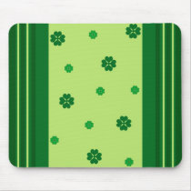 Lucky clovers and stripes mousepads