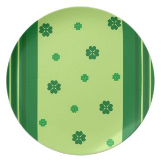 Lucky clovers and stripes plate